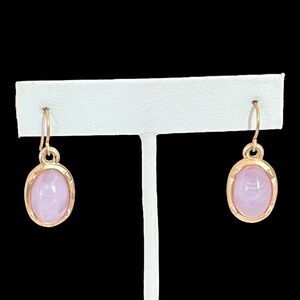 New Gold Tone Catherine Stein Earrings Swirled Purple Glass Pierced - 12L